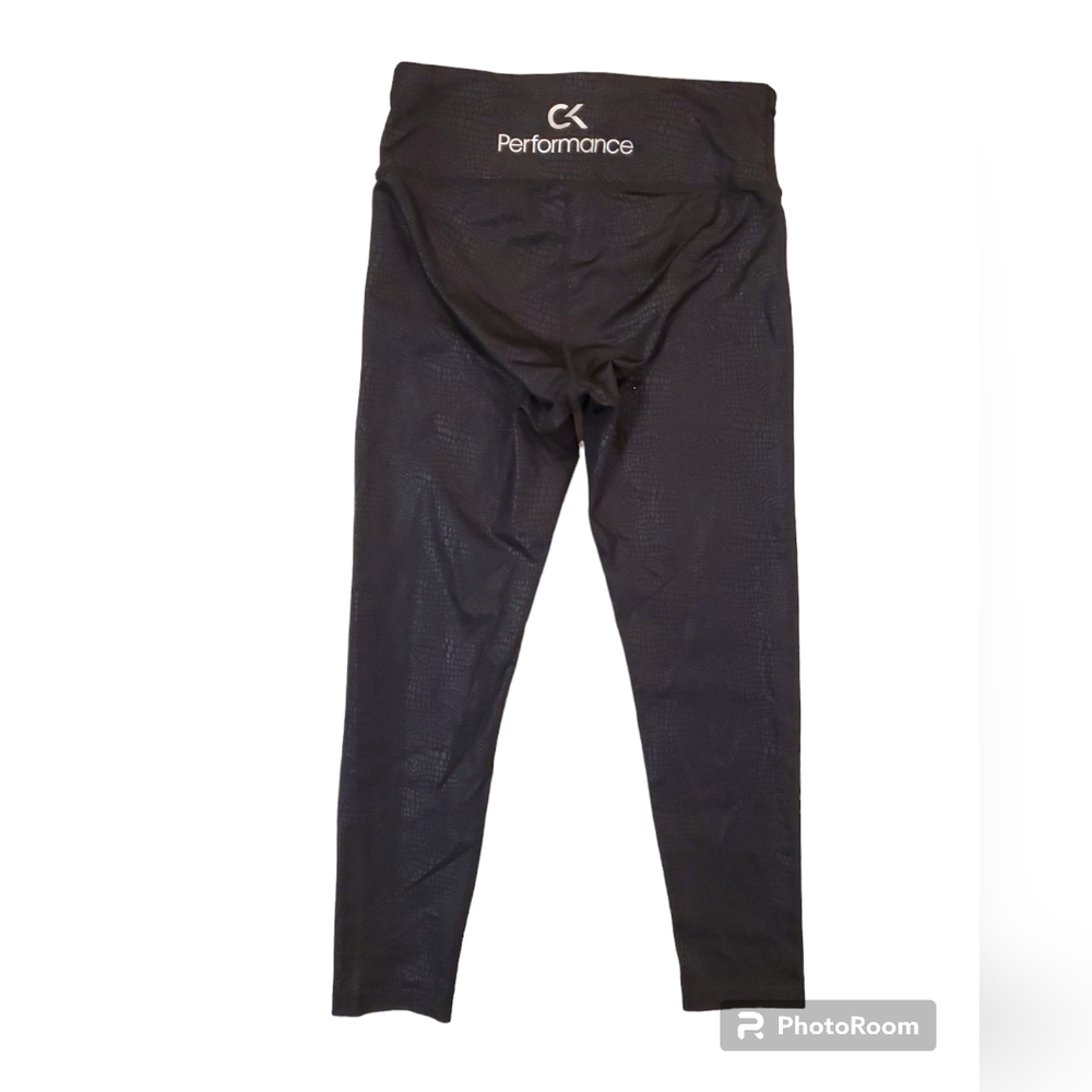 Calvin Klein Performance Women's Black Snakeskin Crop Workout Leggings Small - Picture 2 of 7